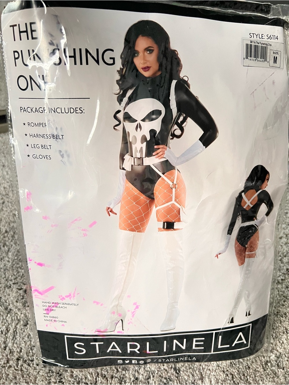 Women's Black & White Punisher-Inspired costume